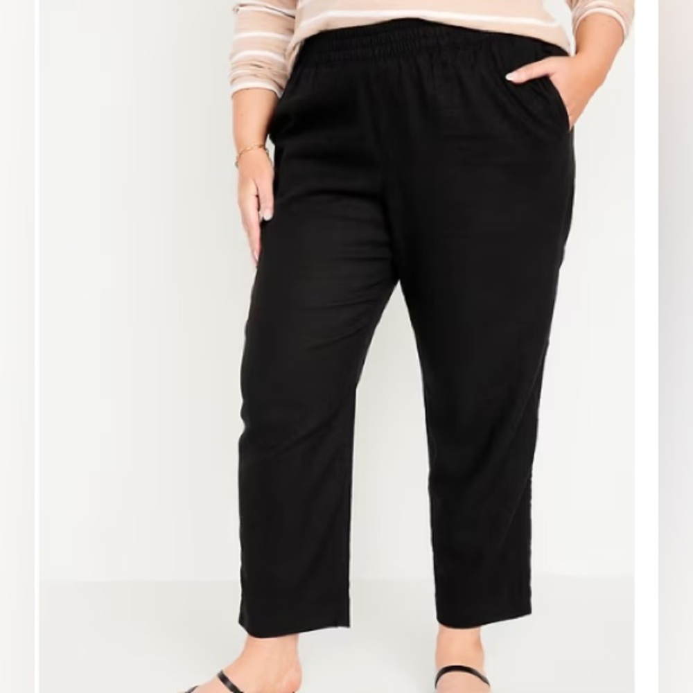 Old Navy High - Waisted Linen Straight - Blend Pants